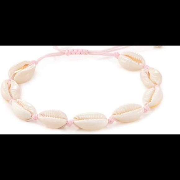 Pink seashell anklet   - Picture 1 of 4